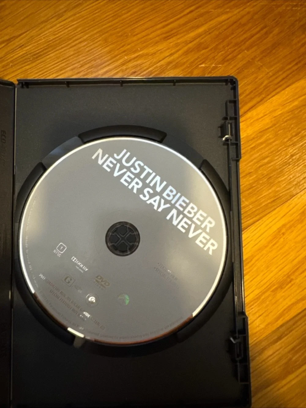 Justin Bieber DVD with Purple and White Artwork